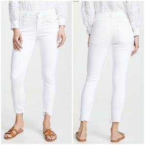 AGOLDE Sophie White Crop Chewed Hems White denim